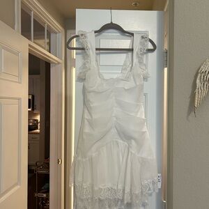 NWT Asos White Lace drop waist Dress, size 4